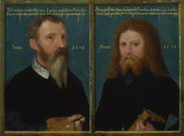by Gerlach Flicke, diptych, oil on paper or vellum laid on panel, 1554